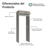 Mueble para empotrar Heladera 83 cm 1 Puerta Rebatible Crema/Blanco/Crema Agata Madesa