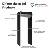 Mueble para empotrar Heladera 83 cm 1 Puerta Rebatible Negro/Blanco/Negro Glamy Madesa