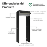 Mueble para empotrar Heladera 83 cm 1 Puerta Rebatible Negro/Blanco/Negro Lux Madesa