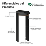 Mueble para empotrar Heladera 83 cm 1 Puerta Rebatible Negro/Marrón/Negro Agata Madesa