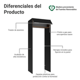 Mueble para empotrar Heladera 83 cm 1 Puerta Rebatible Negro/Marrón/Negro Glamy Madesa