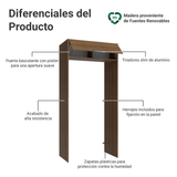 Mueble para empotrar Heladera 103 cm 1 Puerta Abatible Marrón Stella Madesa