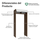 Mueble para empotrar Heladera 103 cm 1 Puerta Abatible Marrón/Blanco Stella Madesa