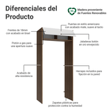 Mueble para empotrar Heladera 103 cm 1 Puerta Abatible Marrón/Blanco Vik Madesa