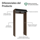 Mueble para empotrar Heladera 103 cm 1 Puerta Abatible Marrón/Negro Glamy Madesa
