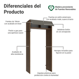 Mueble para empotrar Heladera 103 cm 1 Puerta Abatible  Marrón/Gris Vik Madesa