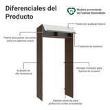 Mueble para empotrar Heladera 103 cm 1 Puerta Abatible Marrón/Blanco Aterciopelado Lux Madesa