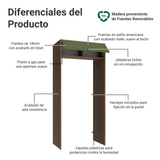 Mueble para empotrar Heladera 103 cm 1 Puerta Abatible Marrón/Verde Vik Madesa
