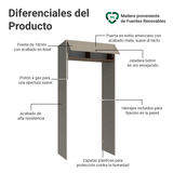 Mueble para empotrar Heladera 103 cm 1 Puerta Abatible Crema/Marrón/Crema Vik Madesa