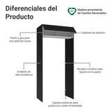 Mueble para empotrar Heladera 103 cm 1 Puerta Abatible Negro/Blanco/Negro Glamy Madesa