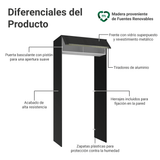 Mueble para empotrar Heladera 103 cm 1 Puerta Abatible Negro/Blanco/Negro Lux Madesa