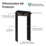 Mueble para empotrar Heladera 103 cm 1 Puerta Abatible Negro/Marrón/Negro Agata Madesa