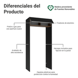 Mueble para empotrar Heladera 103 cm 1 Puerta Abatible Negro/Marrón/Negro Glamy Madesa