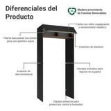 Mueble para empotrar Heladera 103 cm 1 Puerta Abatible  Negro/Marrón/Negro Lux Madesa