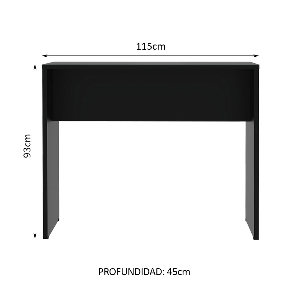 Isla de Cocina con Barra Desayunador 115cm Negro Madesa