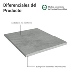 Tapa para Bajo Mesada 52 x 50 cm Agata, Glamy, Stella y Vik Gris Madesa