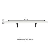 Kit 2 Estantes de Cocina Flotantes 60 cm Blanco Madesa