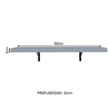 Kit 2 Estantes Suspendidas para Cocina 60 cm con Soporte Gris