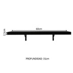 Kit 2 Estantes de Cocina Flotantes 60 cm Negro Madesa