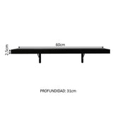 Kit 2 Estantes de Cocina Flotantes 60 cm Negro Madesa