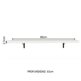 Kit de 2 Estantes de Cocina Flotantes 80 cm con Soportes, Blanco