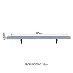 Kit 2 Estantes de Cocina Flotantes 80 cm Gris Madesa