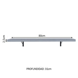Kit de 2 Estantes de Cocina Flotantes 80 cm con Soportes, Gris