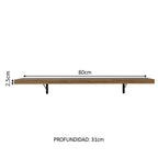 Kit 2 Estantes de Cocina Flotantes 80 cm Marrón Madesa