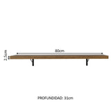 Kit de 2 Estantes de Cocina Flotantes 80 cm con Soportes, Marrón