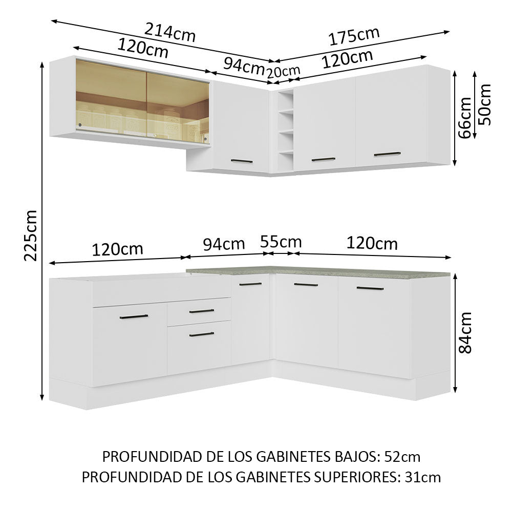 Combo completo de Cocina Esquinera 389cm Agata Madesa 01