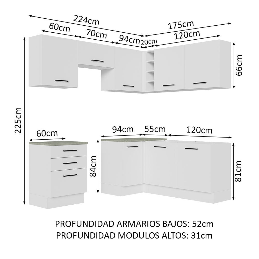 Combo completo de Cocina Esquinero 399cm Agata Madesa 02