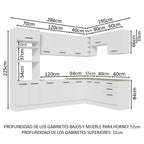 Combo completo de Cocina Esquinera 479 cm 13 Puertas 3 Cajones Sin Mesada Blanco Agata Madesa