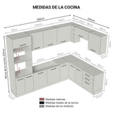 Combo completo de Cocina Esquinera 479cm Marrón/Crema Agata Madesa 01