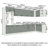 Combo completo de Cocina Esquinera Madesa Agata 499cm BG 01