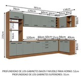 Combo completo de Cocina Esquinera Madesa Agata 499cm MG 01
