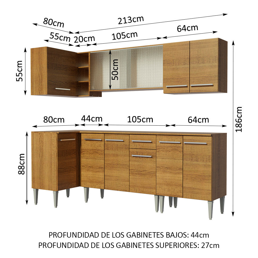 Combo completo de Cocina Esquinera 293cm Emilly Point Madesa 03
