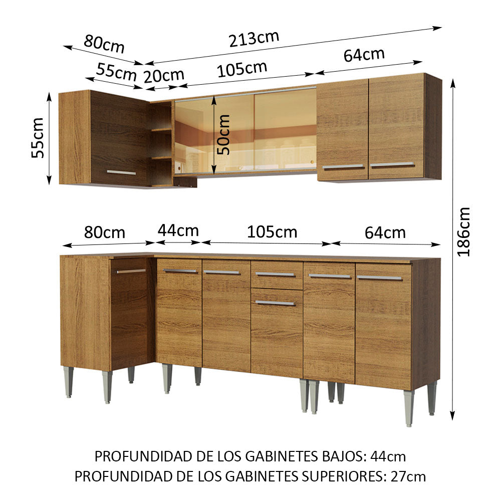 Combo completo de Cocina Esquinera 293cm Emilly Play Madesa04