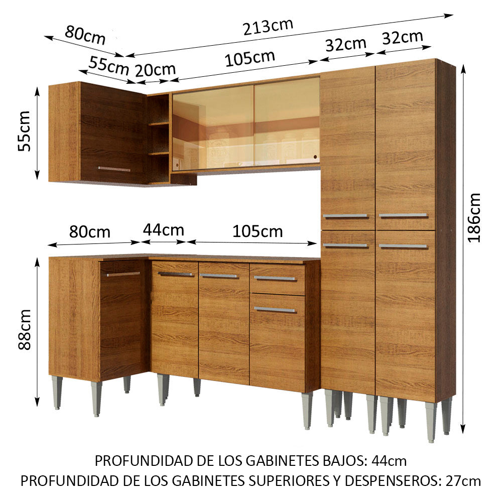 Combo completo de Cocina Esquinera 293cm Emilly Line Madesa 06