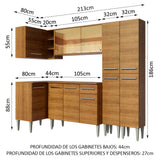 Combo completo de Cocina Esquinera 293cm Emilly Line Madesa 06