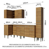 Combo completo de Cocina Esquinera 325cm Emilly Water Madesa 02