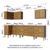 Combo completo de Cocina Esquinera 357cm Marrón Emilly Rock Madesa01