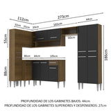 Combo completo de Cocina Esquinera 385cm Emilly Love Madesa 01