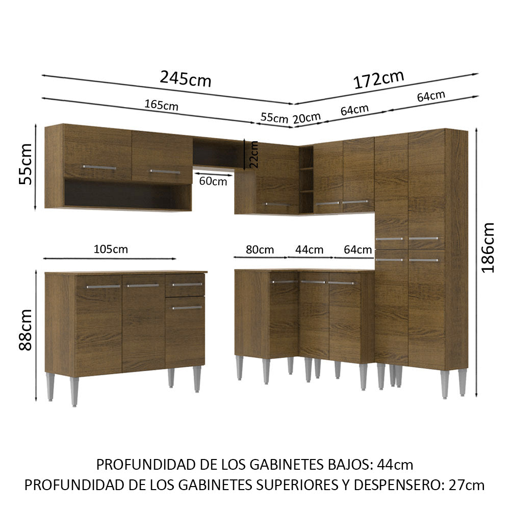 Combo completo de Cocina Esquinera Madesa 417cm Emilly Ice 01
