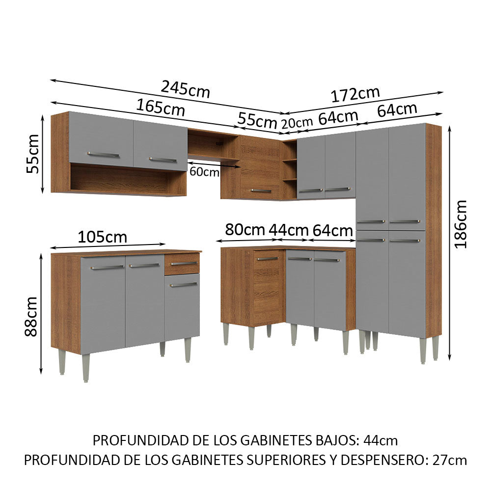 Combo completo de Cocina Esquinera Madesa Emilly 417cm MG 02
