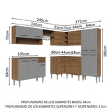 Combo completo de Cocina Esquinera Madesa Emilly 417cm MG