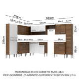 Combo completo de Cocina Esquinera 513cm Emilly Big Madesa 02