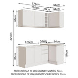 Combo completo de Cocina Esquinera 269cm Glamy Madesa 01