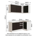 Combo completo de Cocina Esquinera Madesa Glamy 269cm BN 01