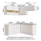 Combo completo de Cocina Esquinera Madesa 349cm Glamy 01