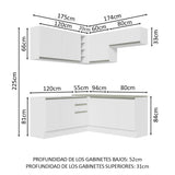 Combo completo de Cocina Esquinera 349cm Glamy Madesa 03